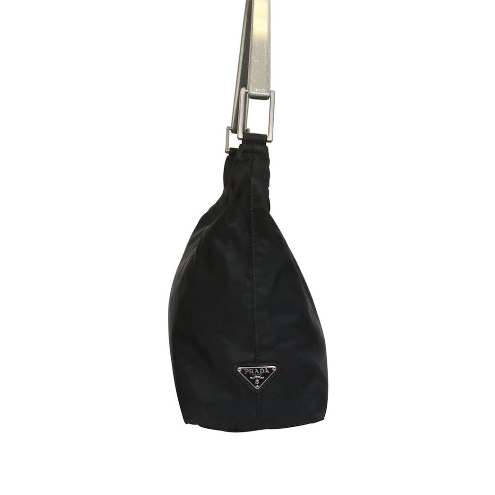 Prada nylon shoulder bag with silver metal strap - Picture 2 of 6